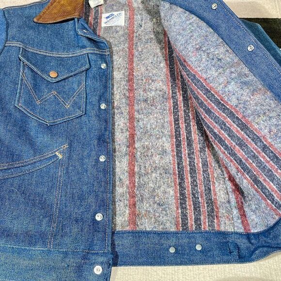 RARE 70s USA Vintage Wrangler No Fault Denim Blanket Lined Jacket - Picture 5 of 9